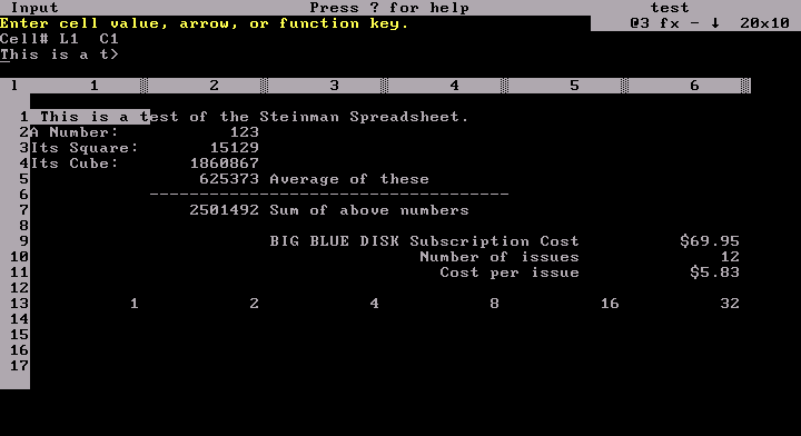 Steinman 1.00 for DOS - Edit